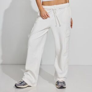 Garage White Cargo Sweat Pants